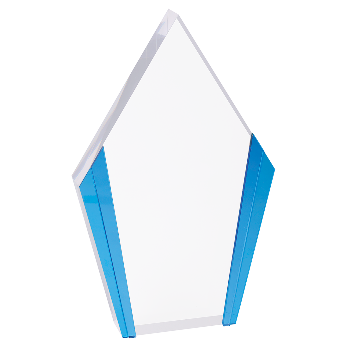 4 3/4" x 7 1/2" Diamond Acrylic with Blue Edges Corporate Awards - Acrylic Awards