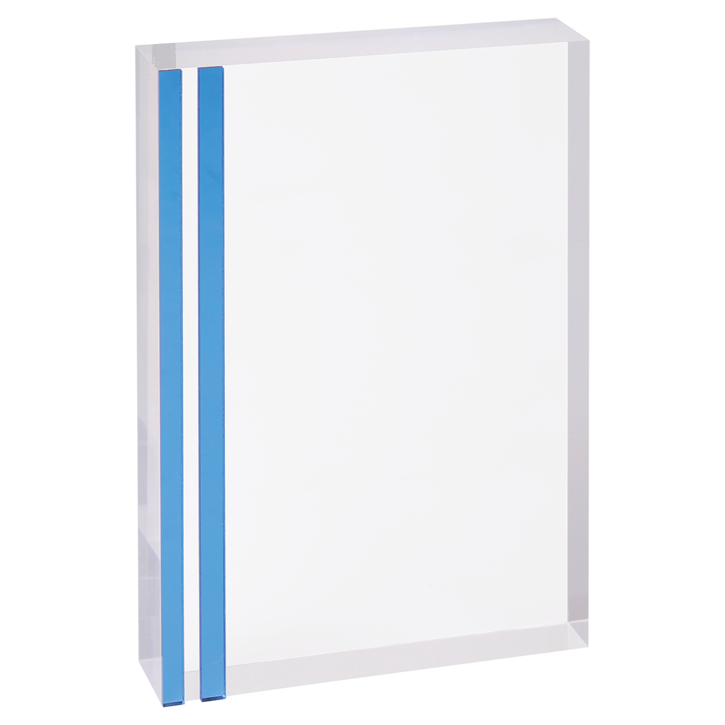 6" x 8" Rectangle Acrylic with Blue Edge Corporate Awards - Acrylic Awards