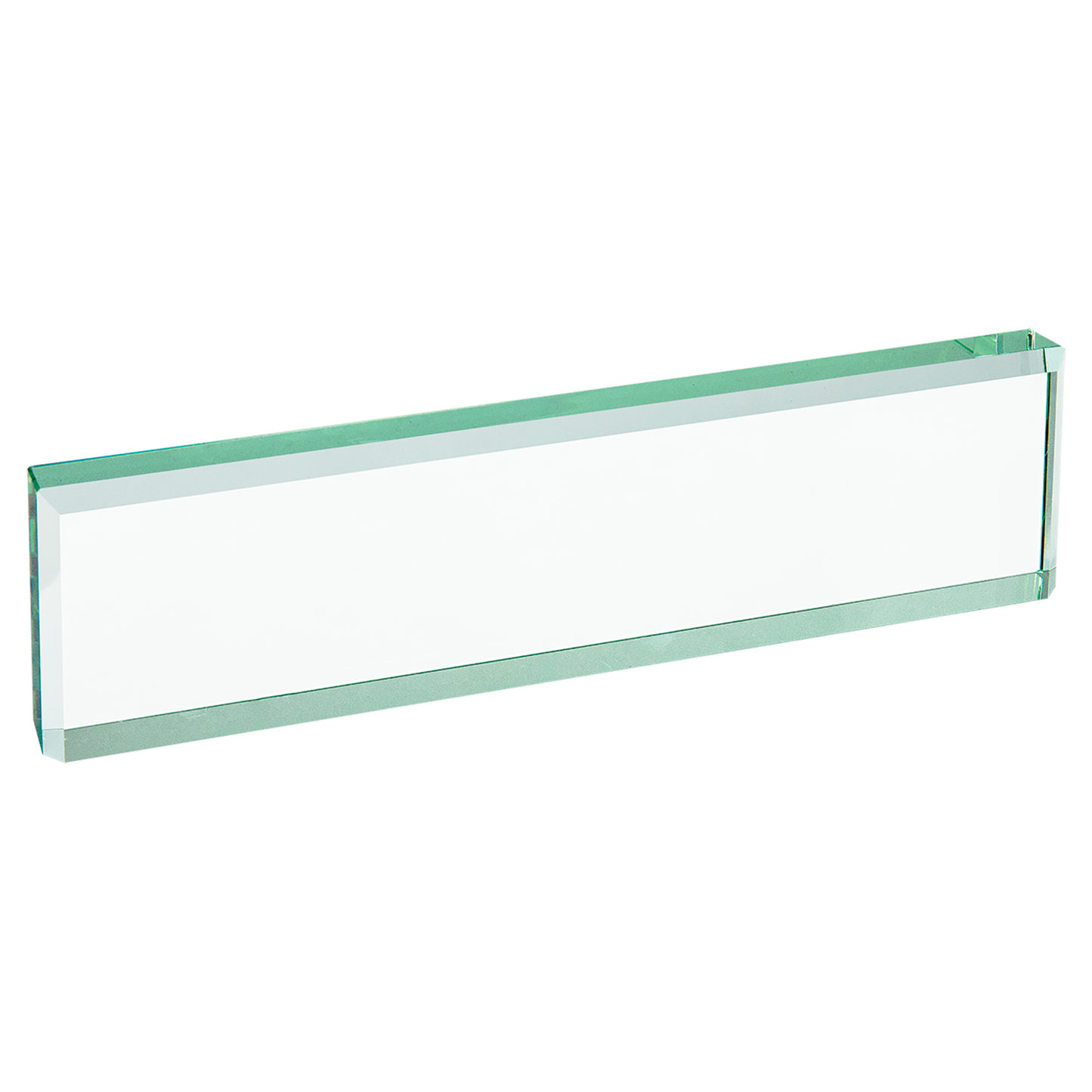 8" x 2" Jade Glass Desk Wedge Corporate Awards - Glass Awards