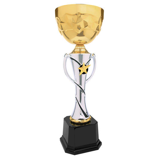 17 3/4" Silver/Gold Completed Metal Cup Trophy Trophy Cups- Completed Cup