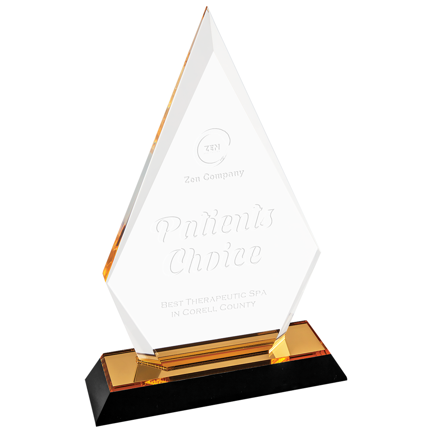 8" Gold Arrow Point Impress Acrylic Corporate Award - Acrylic Award