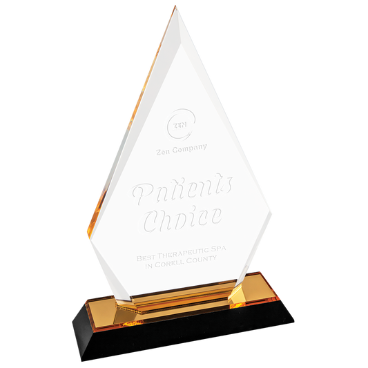 8" Gold Arrow Point Impress Acrylic Corporate Award - Acrylic Award