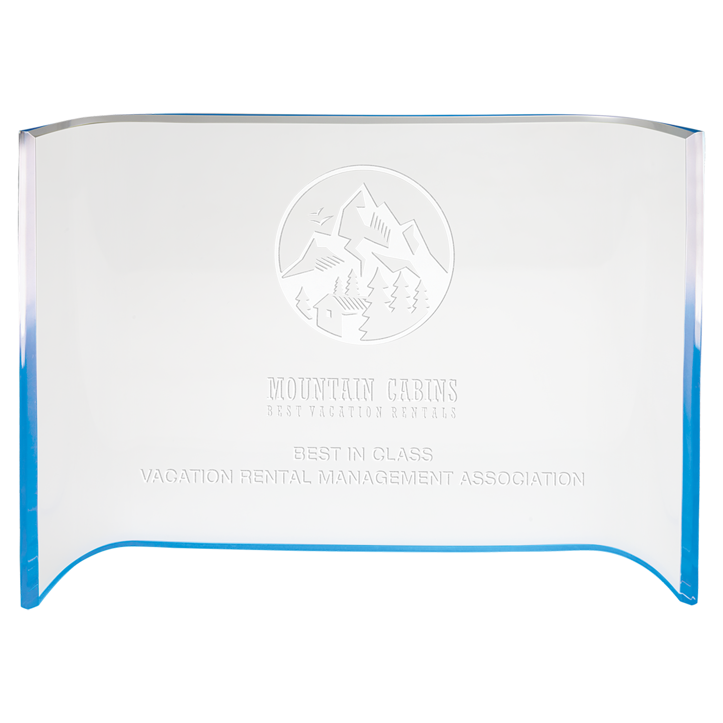 7" x 10" Blue Acrylic Crescent Corporate Award - Acrylic Award