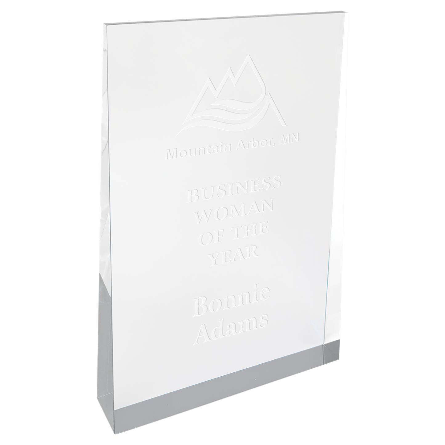 5" x 8" Silver Acrylic Wedge Corporate Awards - Acrylic Awards