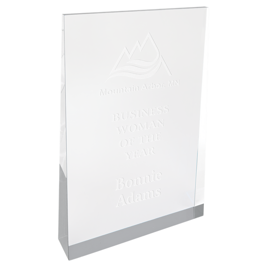 5" x 8" Silver Acrylic Wedge Corporate Awards - Acrylic Awards