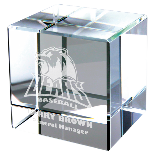 2" x 2" Premium Crystal Cube Corporate Awards - crystal awards
