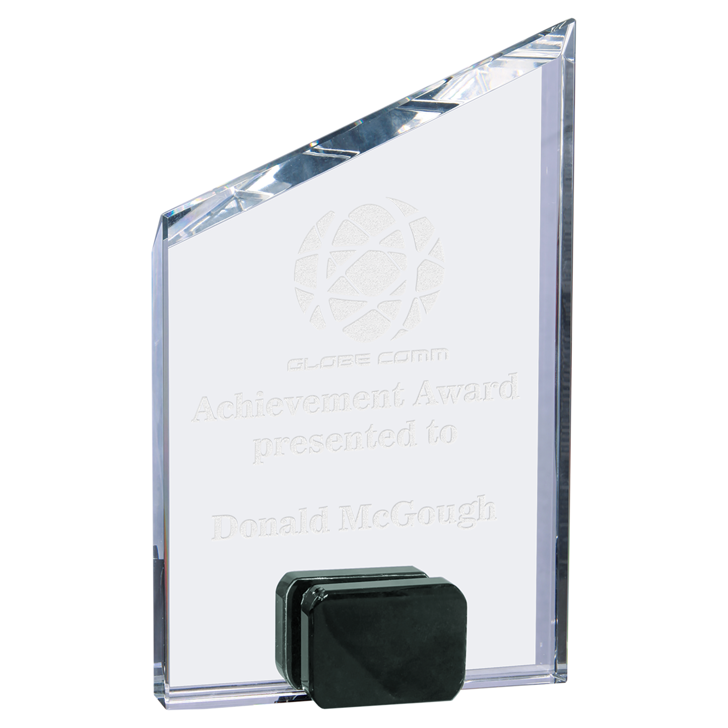 Corporate Award - Premier Crystal Awards 8" Crystal Peak with Black Crystal Base
