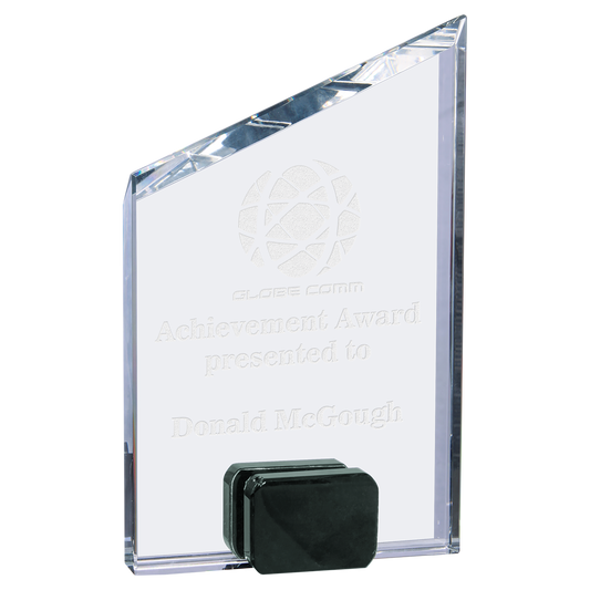 Corporate Award - Premier Crystal Awards 8" Crystal Peak with Black Crystal Base