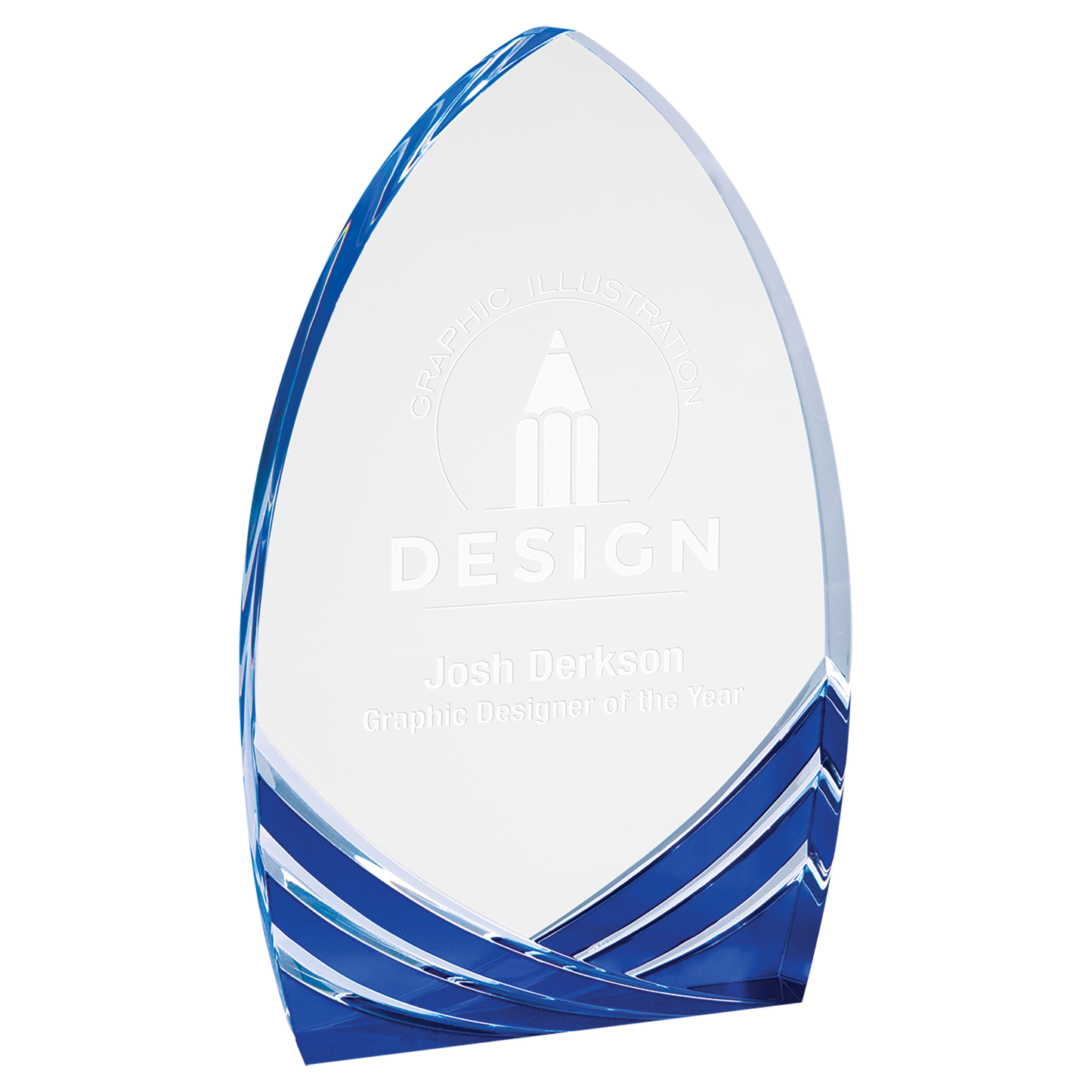 8" Blue Cathedral Soaring Acrylic  Corporate Awards - Acrylic Awards Turn on screen reader support